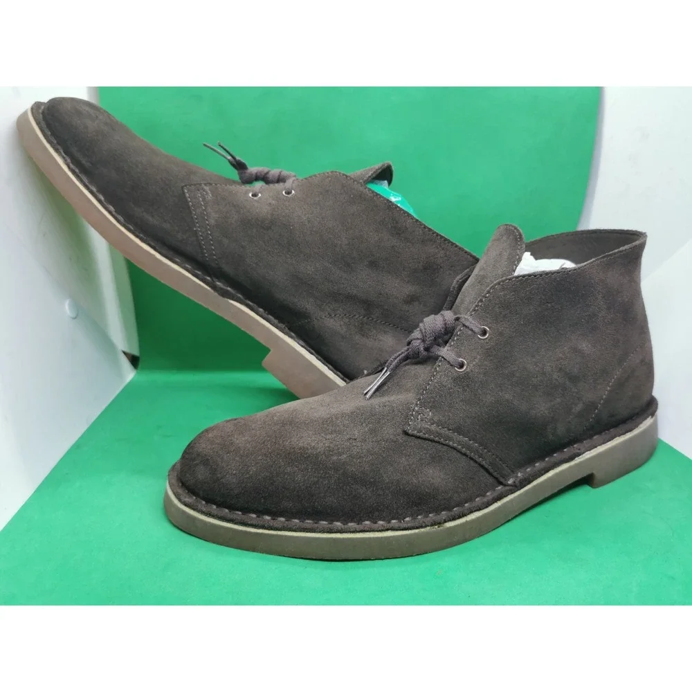 Clarks Bushacre 2 Chukka Brown Suede Leather Chukka Boots Lace Up Men Size 13 M